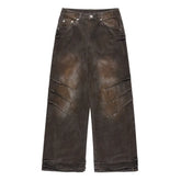 Pleated Washed Jeans